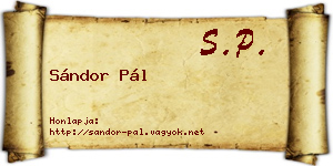 Sándor Pál névjegykártya