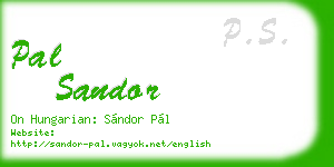 pal sandor business card